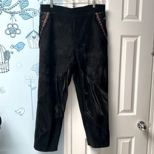 Vintage Saxony Collection High Waist Leather Black Lined Pants Women's Size XL